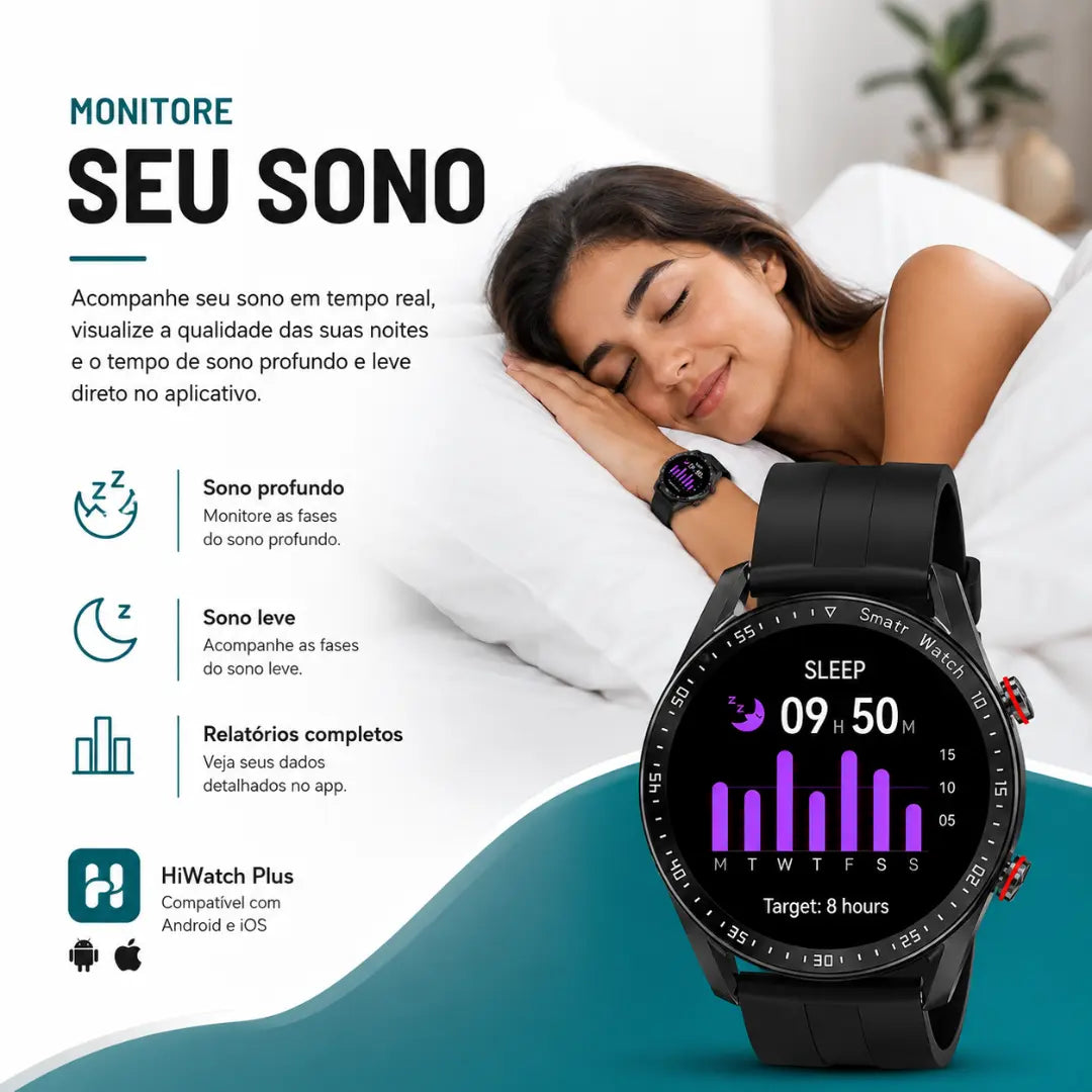 Smartwatch Esportivo com Chamadas Bluetooth